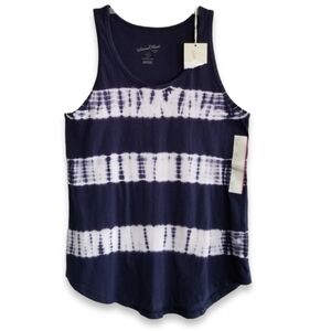 Universal Thread Tie-dye Tank Top XS Navy Blue White NWT